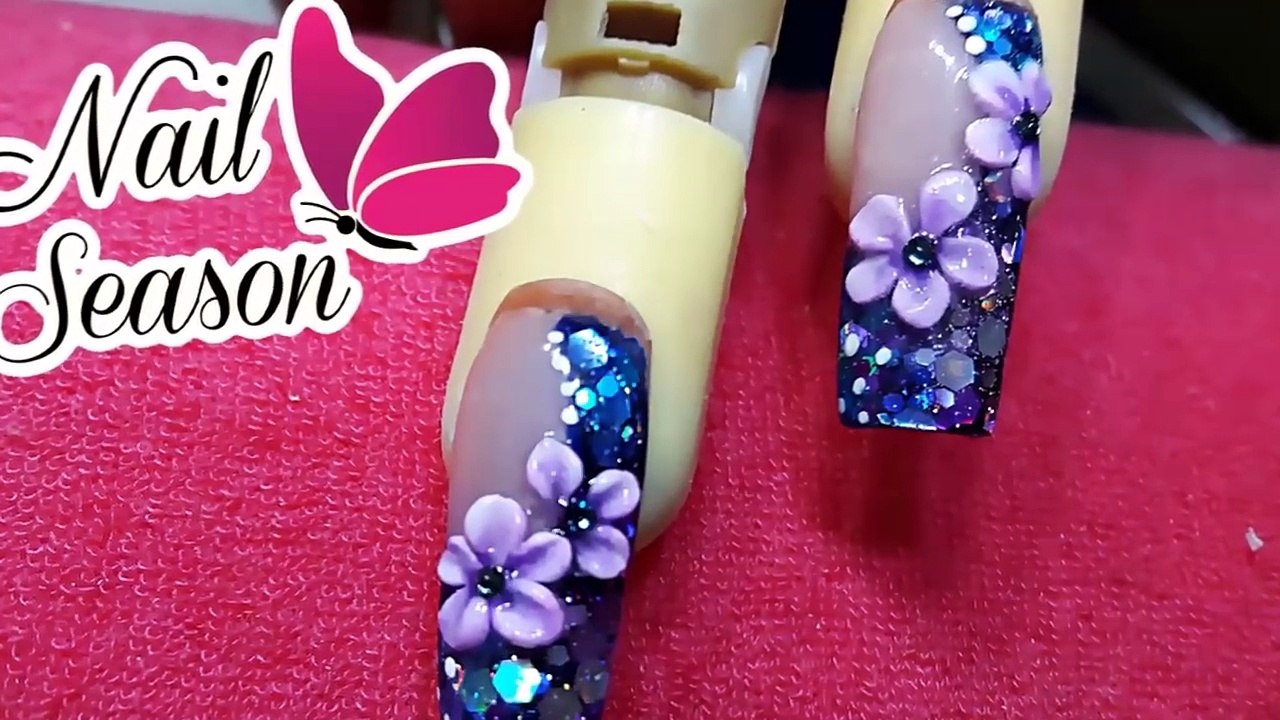 Como hacer almendra exotica con flores 3d uñas de acrilico - 動画 Dailymotion