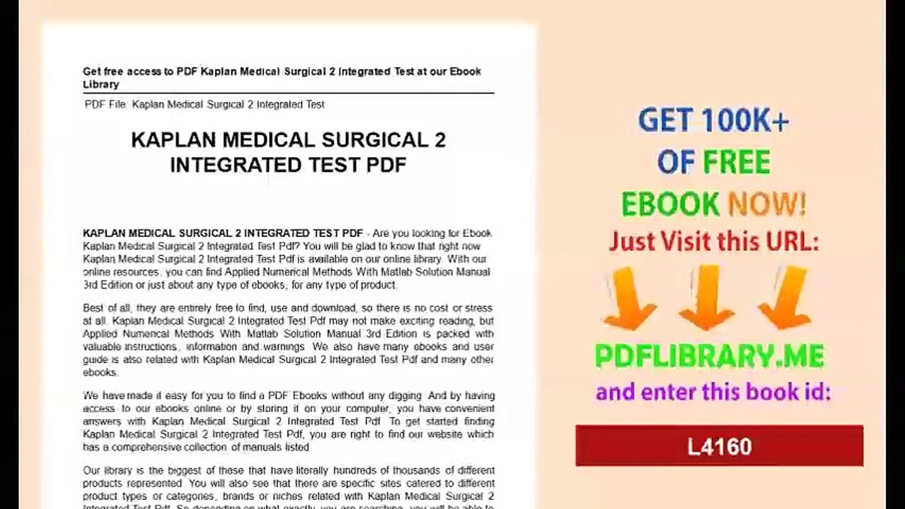 Kaplan Medical Surgical 2 Integrated Test Video Dailymotion