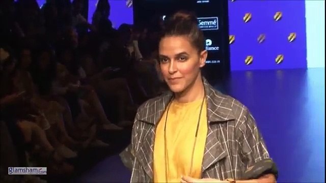 189.Neha Dhupia and Jackky Bhagnani walk the ramp at LFW 2016