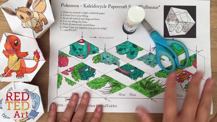 Neverending Pokemon Evolution DIY - Paper Toy & Coloring Page - Kaleidocycle