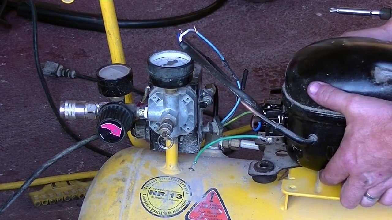 Air compressor conversion using a refrigerator compressor