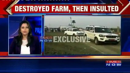 U.P Minister Jai Kumar Singh & His Associates Destroy A Farm By Parking Their Vehicles In A Field
