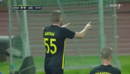Adam Tzanetopoulos Goal - Apollon Larissa 0-1 AEK Athens FC 26.10.2017