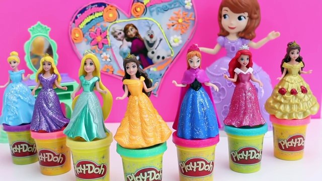 Disney Princess MagiClip Collection Play-Doh Magic Clip Frozen Anna Ariel Merida Belle Dolls