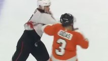 Flyers Player Gets KNOCKED OUT Cold with a Superman Punch
