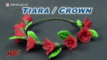DIY How to make a Stocking flower Crown / Tiara | JK Wedding Craft 098