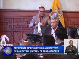 Presidente Lenín Moreno recibió a directivos de la Central Unitaria de Trabajadores