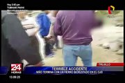Trujillo: niño cae a pozo de agua y termina con fierro incrustado