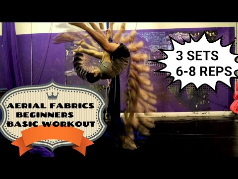 Back to circus training after 4 years, beginners aerial fabrics, basic workout 01
