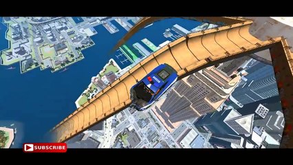 POLICE LOMBARGINI in Trouble Cars! HEROES Colors Spidyman HULKY Songs for Children wit