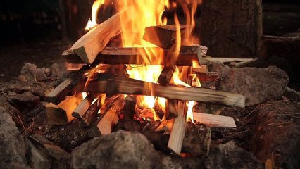 Cooking Steak on the Grill at The Bushcraft Camp - Log Cabin Fire, Wood Splitting.