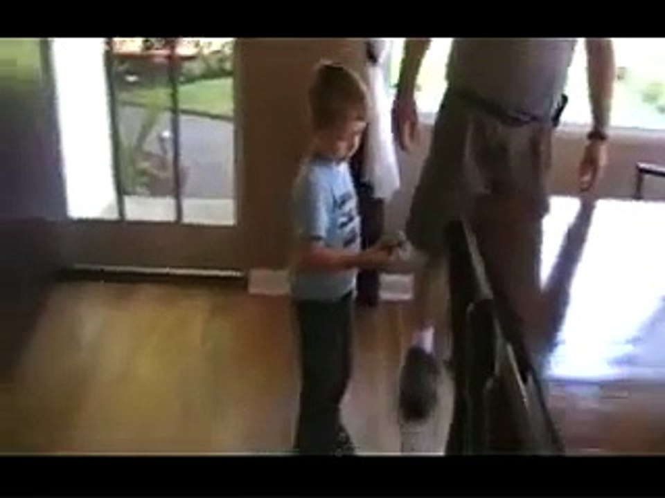 Soldier Hides in a Box to Surprise His Son
