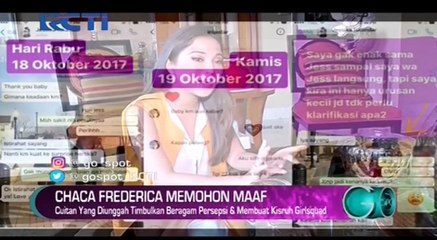 Chacha Frederica Klarifikasi dan Meminta Maaf