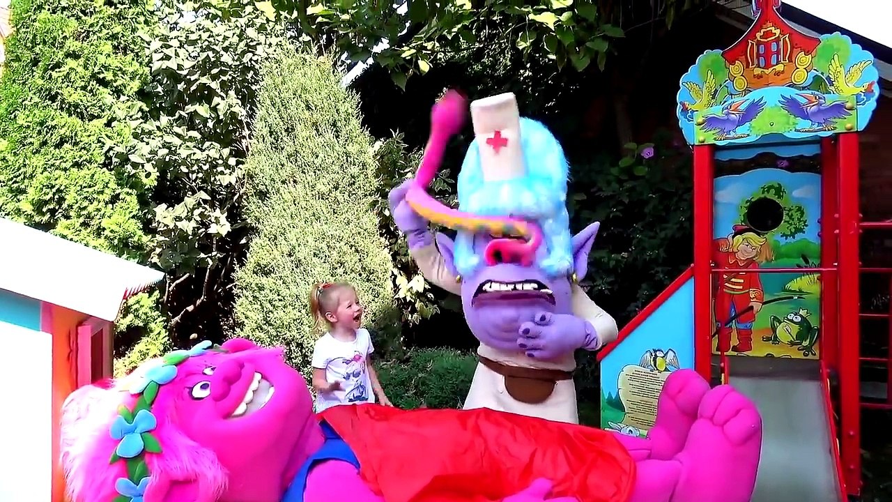 Bad Baby Playing Doctor with Funny trolls Johny Johny Yes Papa Nursery Rhymes Song for children-_OCJYc2TW58