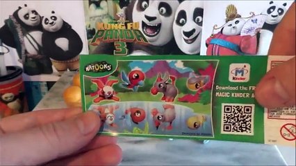 Скачать видео: 2016 Kung Fu Panda 3 Movie 24 Kinder Surprise Eggs Po - Kai - Mei Mei Toys