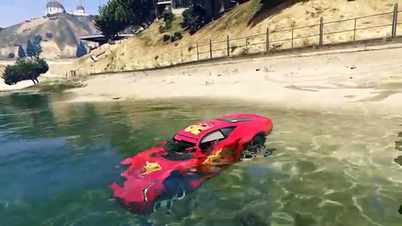 McQueen in trouble! McQueen drowns and Spiderman saves McQueen Cars for Kids & Nursery Rhymes Songs