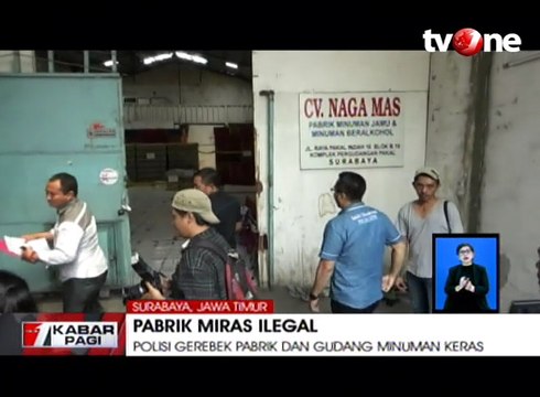 Polisi Gerebek Pabrik dan Minuman Keras Ilegal