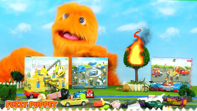 Oh no! A Tornado! LEGO City Police & Fire Truck Construction Set Lego Stop Motion Build Movie-E8QifV2CJ_I