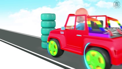 Learn Colors for Children Kids with COLOR TIRE - 3D Tires Toy Educational videos Bad Baby