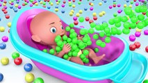 Learn Colors 3D Baby Doll Bath time Gumball Candy - Teach colours for kids Children Toddlers