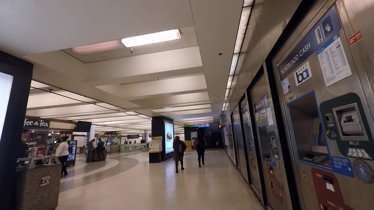 Inside Bart's Montgomery Street Station in San Francisco Gopro walk