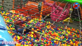 Spiderman Pink Spidergirl! HULK BALL PIT SHOW for Kids Joker Children Toys Funny Movie in Real Life