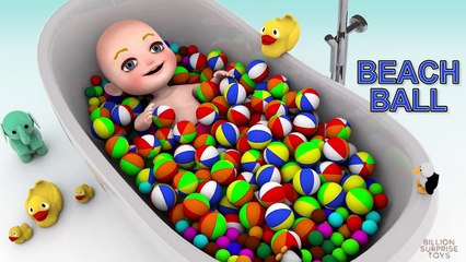 3D Baby doll bath time Play Learn colors with Balls - Teach colours for kids Children Toddlers