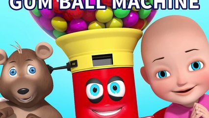 3D Gummy Baby Candy - Giant Gumball machine - Learn Colors Song for Kids