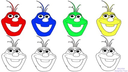 Learn Colours for Children with OLAF Faces Colouring Page
