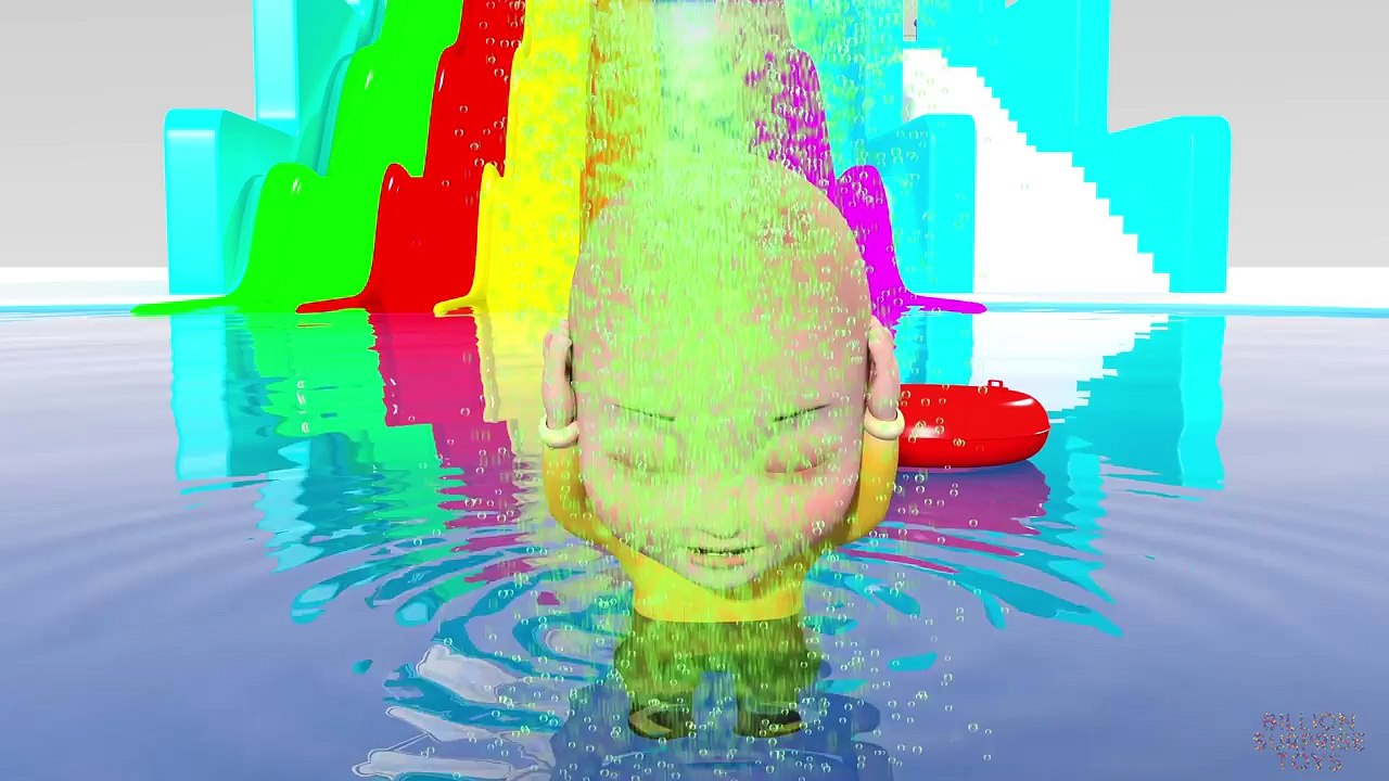 Indoor Playground Fun Water Slide for Kids - Baby Learn colors- Bad baby water Splash