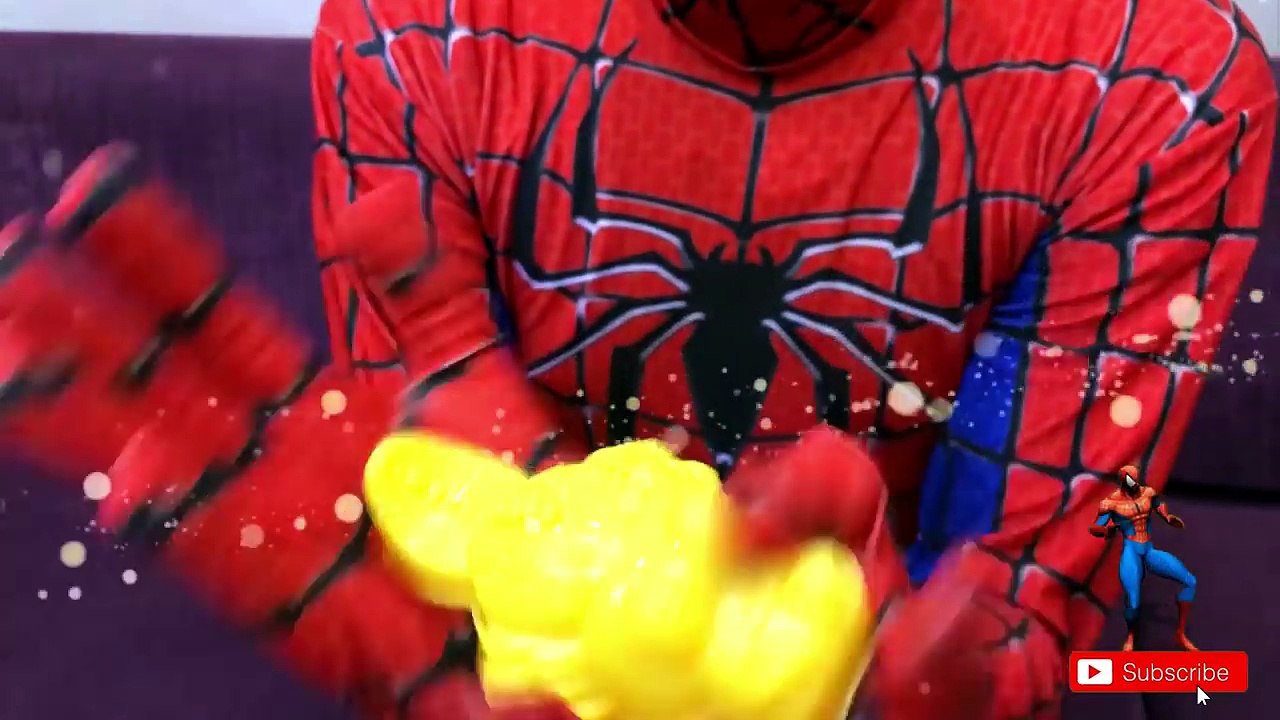 Learn colors with bad baby & superhero crying eating giant candy! Nursery Rhymes for Kids songs