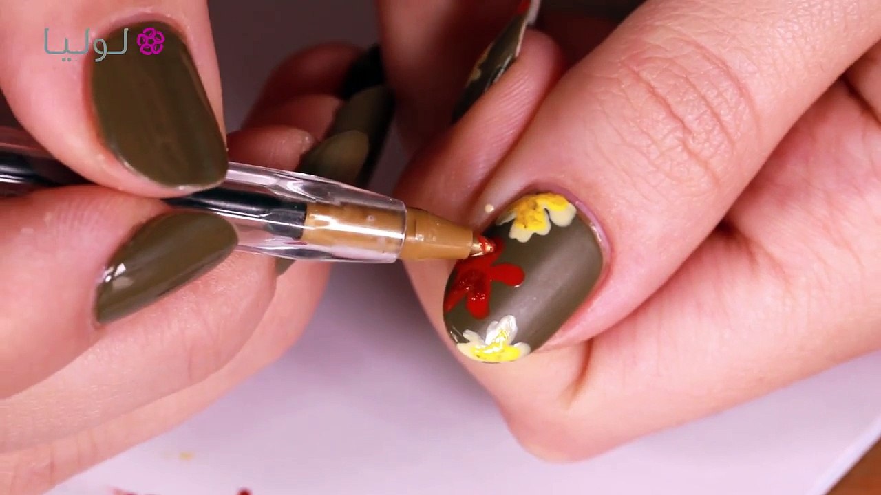 Flowery Fall Nails 2017 | مناكير خريف 2017 مع نور