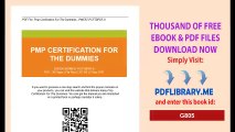 Pmp Certification For The Dummies