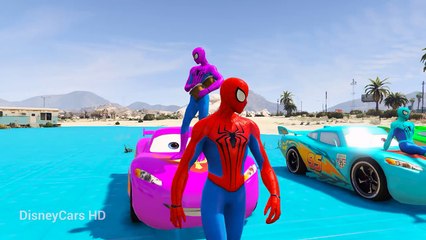 LEARN COLORS Lightning McQueen Transportation - Disney Cars Cartoon & Colors for Kids