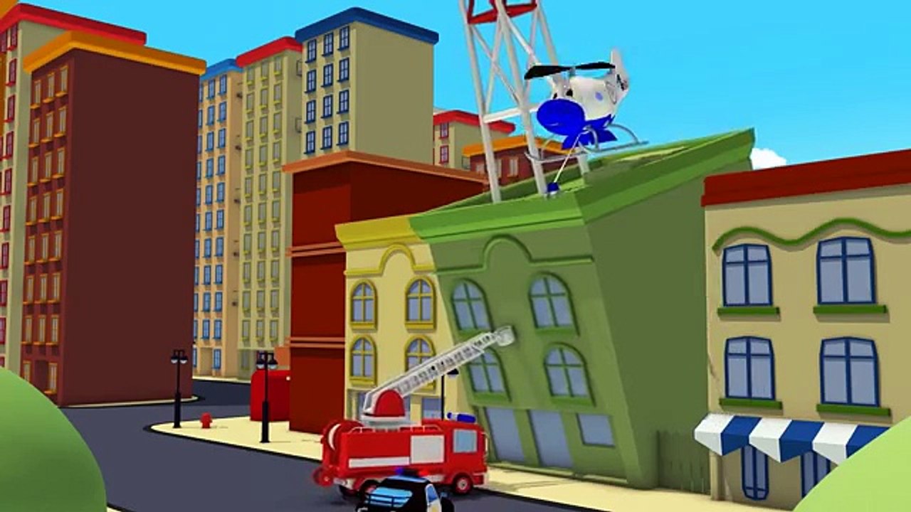 The Car Patrol Fire Truck and Police Car : The Race in Car City | Cars & Trucks cartoon for children
