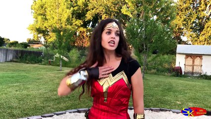 Bearded Joker Vs Wonder Woman _ Joker wants to swim! _ Kids Super Hero Movie in Real Life-DE8CZ9WpHqk