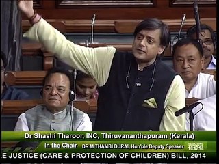Dr. Shashi Tharoor on the Juvenile Justice Bill, 2015