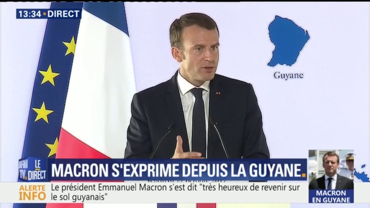 Macron en Guyane :"Le rôle de l'Etat n'est pas de tenir des engagements irréalistes ou de céder à des pressions"