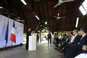 Conférence de presse du Président de la République, Emmanuel Macron, au Carbet Loubère en Guyane