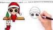 How to Draw Elf on the Shelf Cute step by step Christmas Holiday Charers
