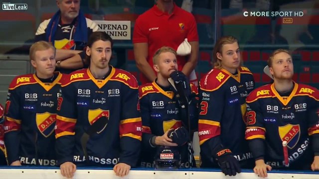 Former swedish hockey player Nichlas Falk passes out during honour ceremony