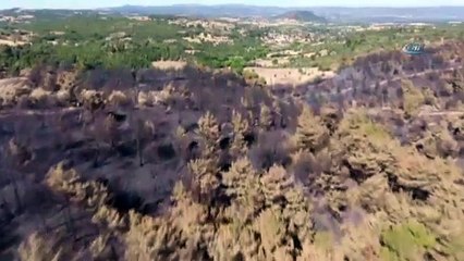 Çanakkale’de Yanan Orman Alanları İlk Kez Drone İle Görüntülendi