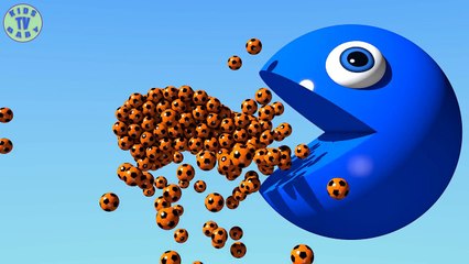 ⚽  Learn Colors With 3D Soccer Ball Car and Pacman For Kids Toddlers Children Babies