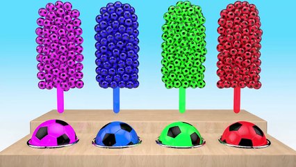 Learn Colors for Kids With 3D Ice Cream Soccer Balls For Childrens Toddlers Baby