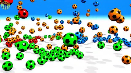 Learn Colors with 3D Colorfull Soccer Balls For Kids Toddlers Babies