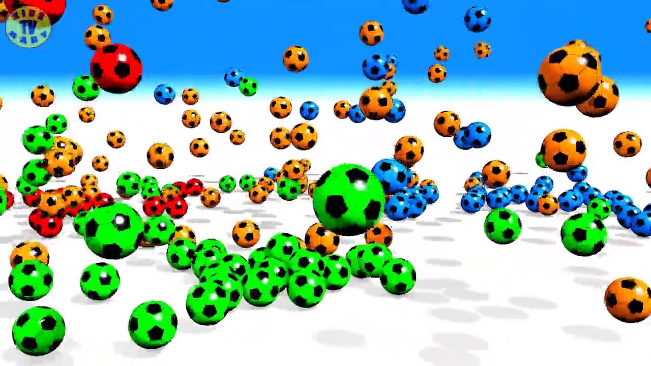 Learn Colors with 3D Colorfull Soccer Balls For Kids Toddlers Babies