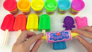 Learn Colors Play Doh Popsicle Ice Cream Peppa Pig Paw Patrol ELMO Surprise Toys Fun Kids
