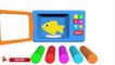 Learn Colors With Microwave and Blender Toy Appliance Play Doh Fish Mold for Children