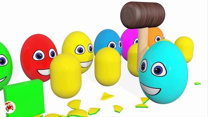 Learn Colors With Surprise Eggs and Hammer - Cartoons for Children Video for Kids