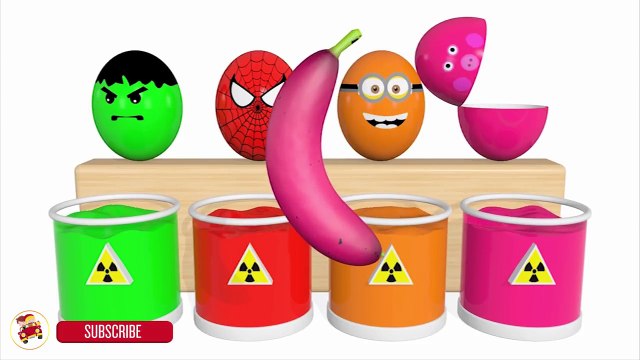 Learn Colors With Surprise Eggs Baby Banana Pool for Children -Song Nursery Rhymes for Kids Colours